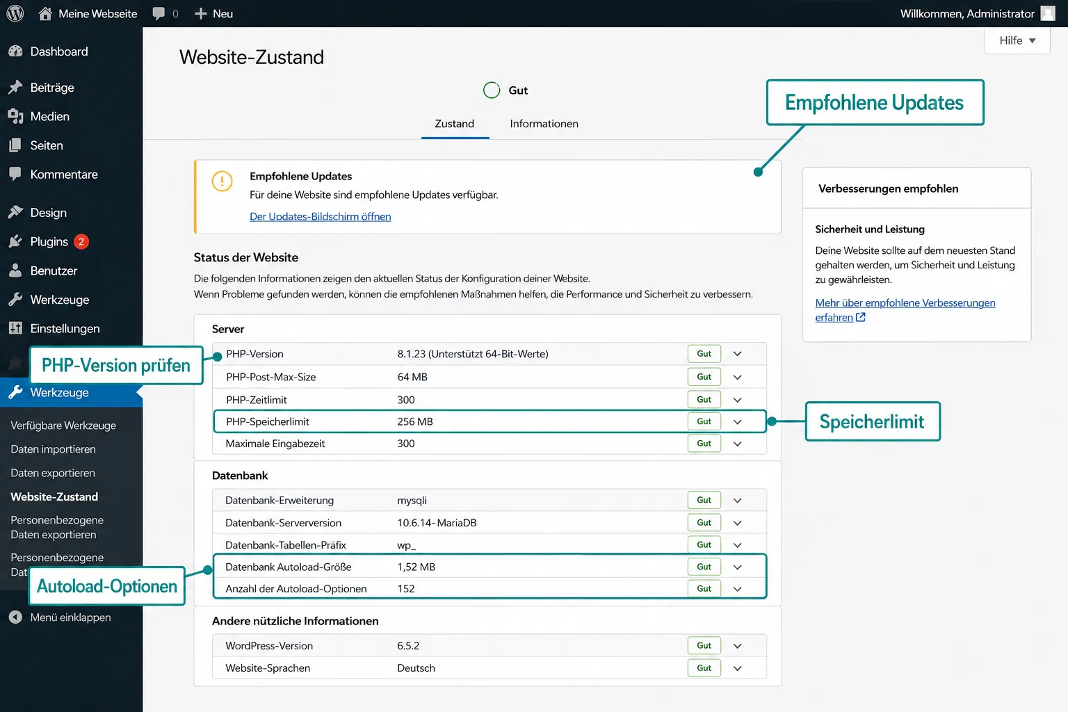 Beeinflusst das Hosting die Geschwindigkeit des WordPress Admin Dashboards?