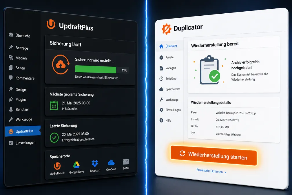 Die besten WordPress Backup Plugins für schnelle Wiederherstellung 2026