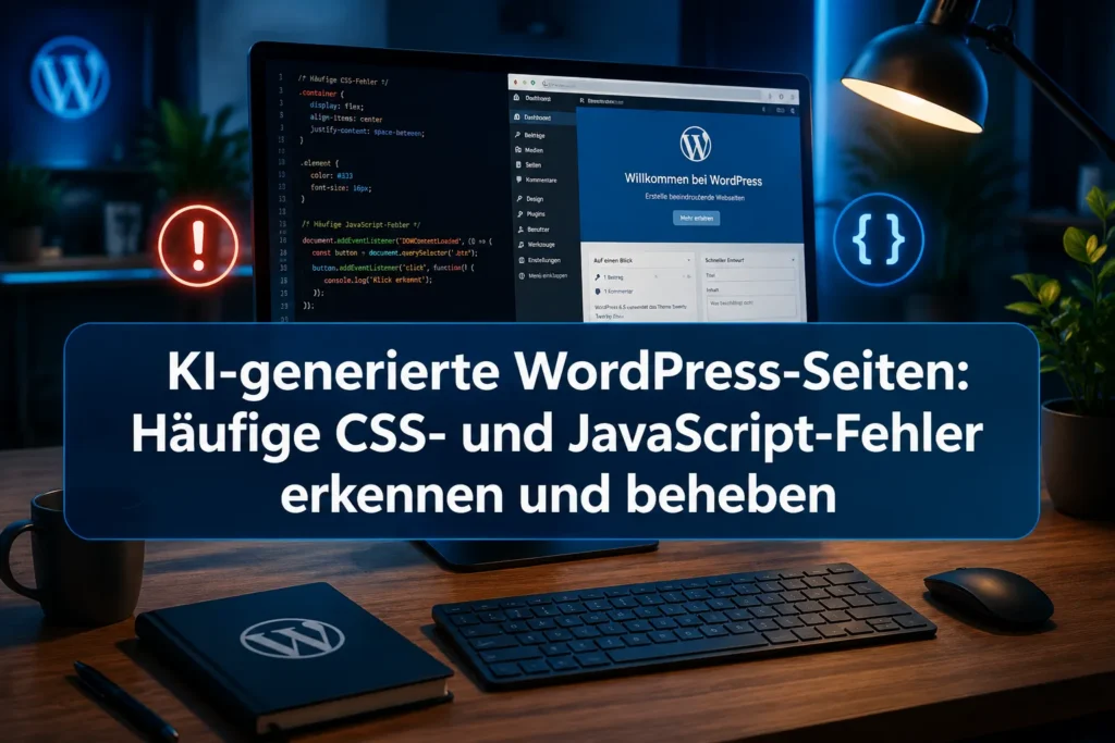 KI-generierte WordPress-Seiten: Häufige CSS- und JavaScript-Fehler erkennen und beheben