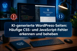 KI-generierte WordPress-Seiten: Häufige CSS- und JavaScript-Fehler erkennen und beheben