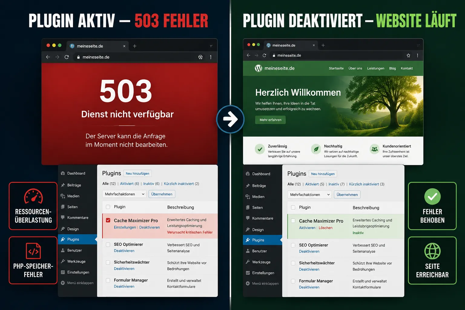 Server Ressourcen Limits: Wie sie einen WordPress 503 Fehler verursachen