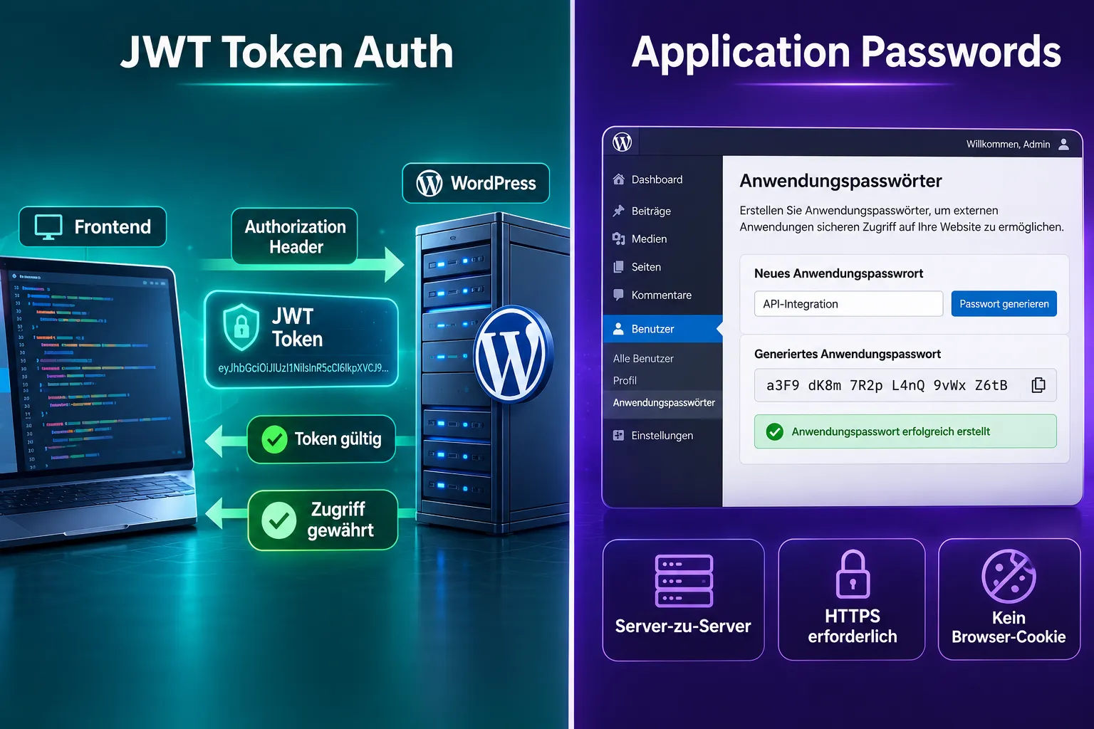 Unterschied zwischen JWT und Basic Auth bei der WordPress REST API