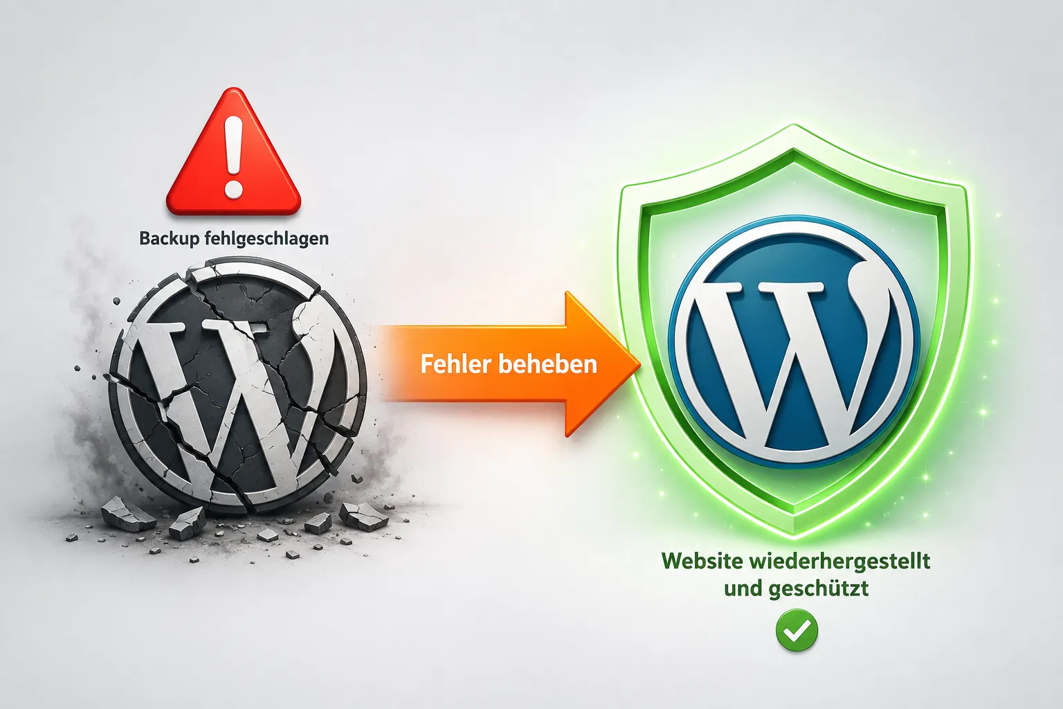 Was passiert, wenn das Backup während der WordPress-Wiederherstellung fehlschlägt?