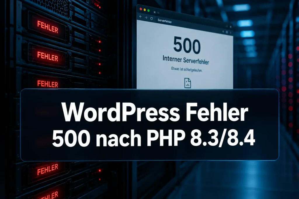 WordPress Fehler 500 nach PHP 8.3/8.4 Update: Diagnose, Debugging und sichere Fixes