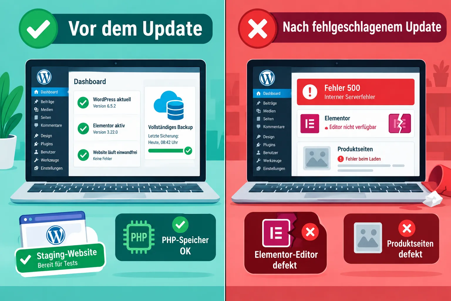 Elementor Update hat Produktseiten zerstört, was jetzt?