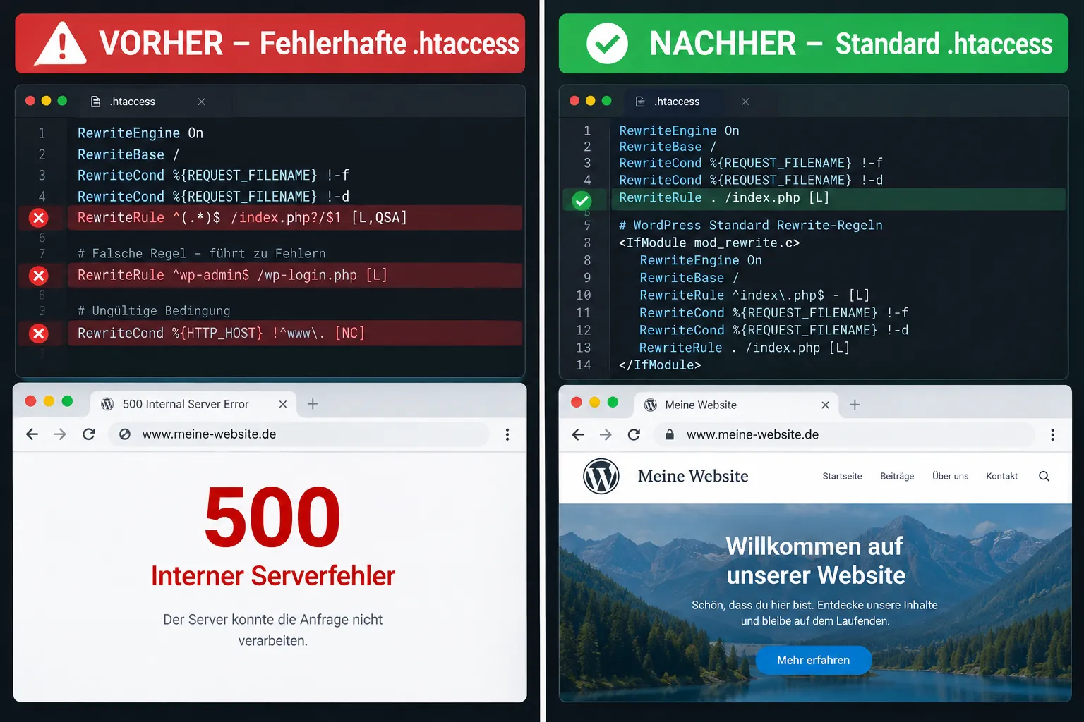 Kann ich die .htaccess über FTP oder den Dateimanager bearbeiten?