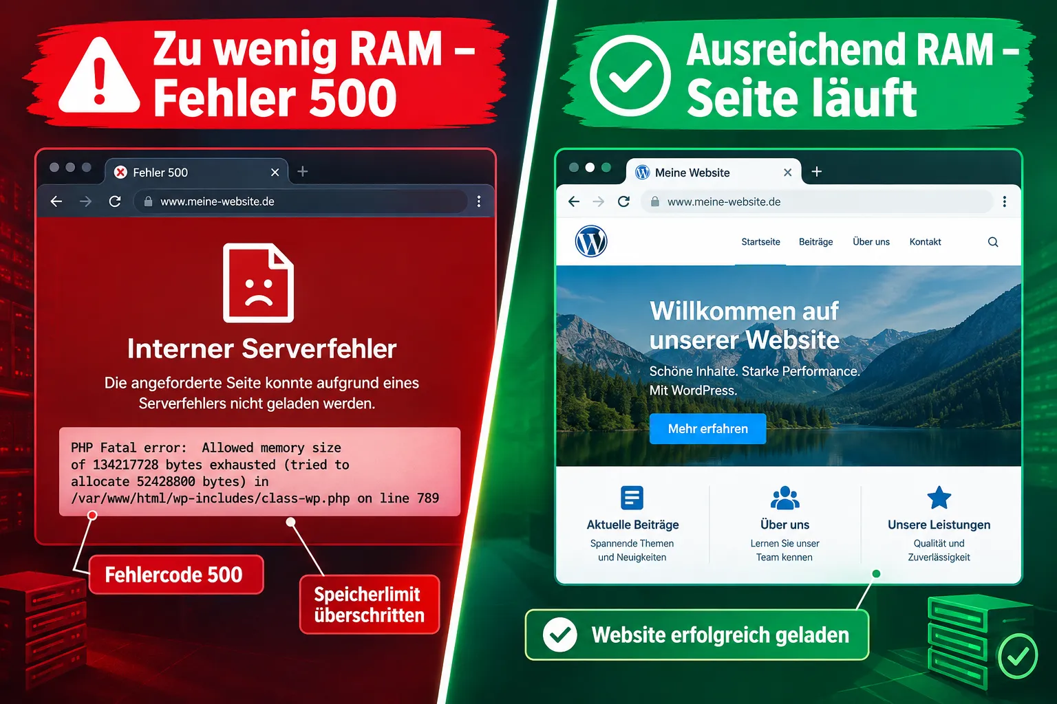 Was verursacht den „Allowed memory size exhausted"-Fehler in WordPress?