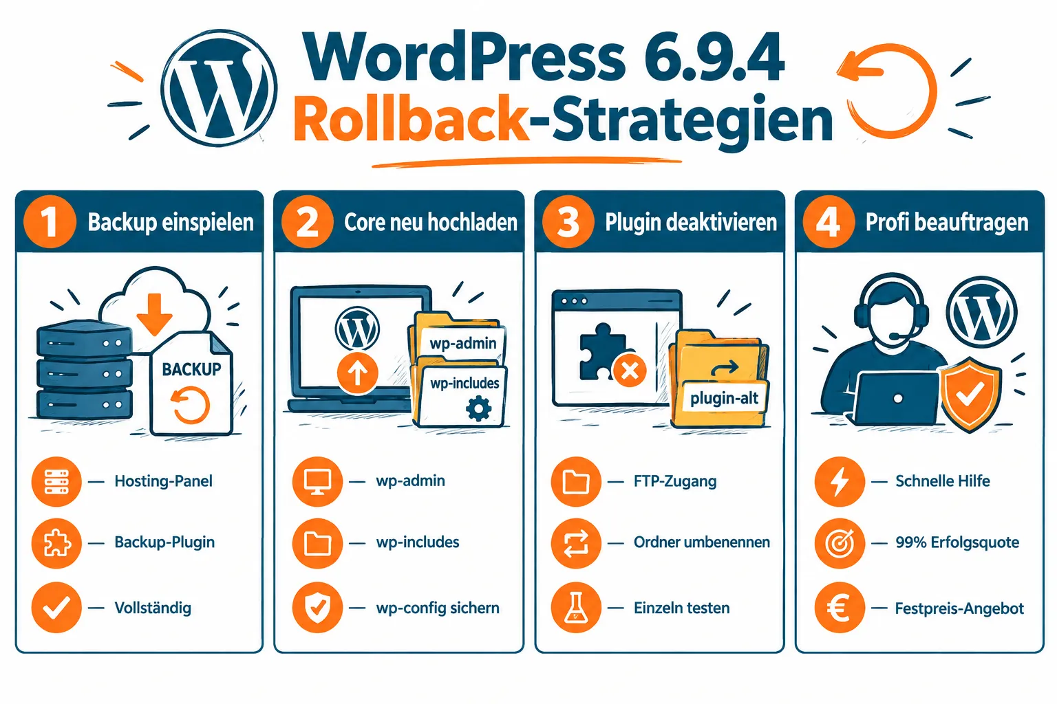 WordPress 6.9.4 Rollback: Wie kann ich zur alten Version zurück?