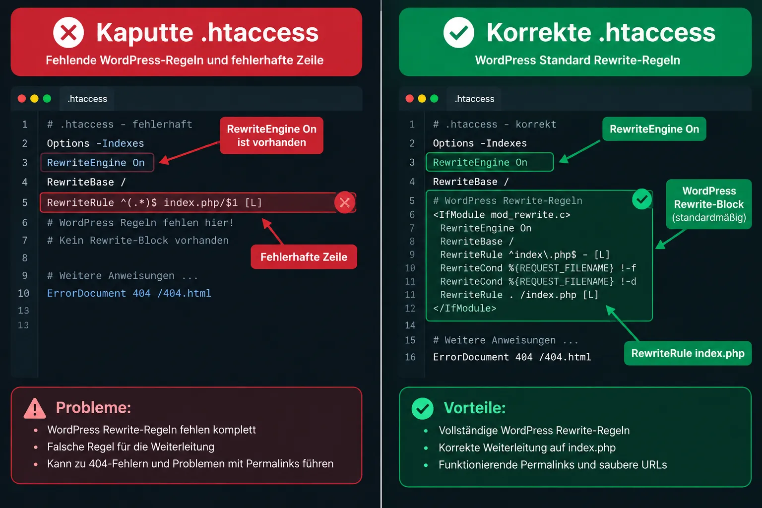 .htaccess-Datei und Permalinks: WordPress-Probleme lösen