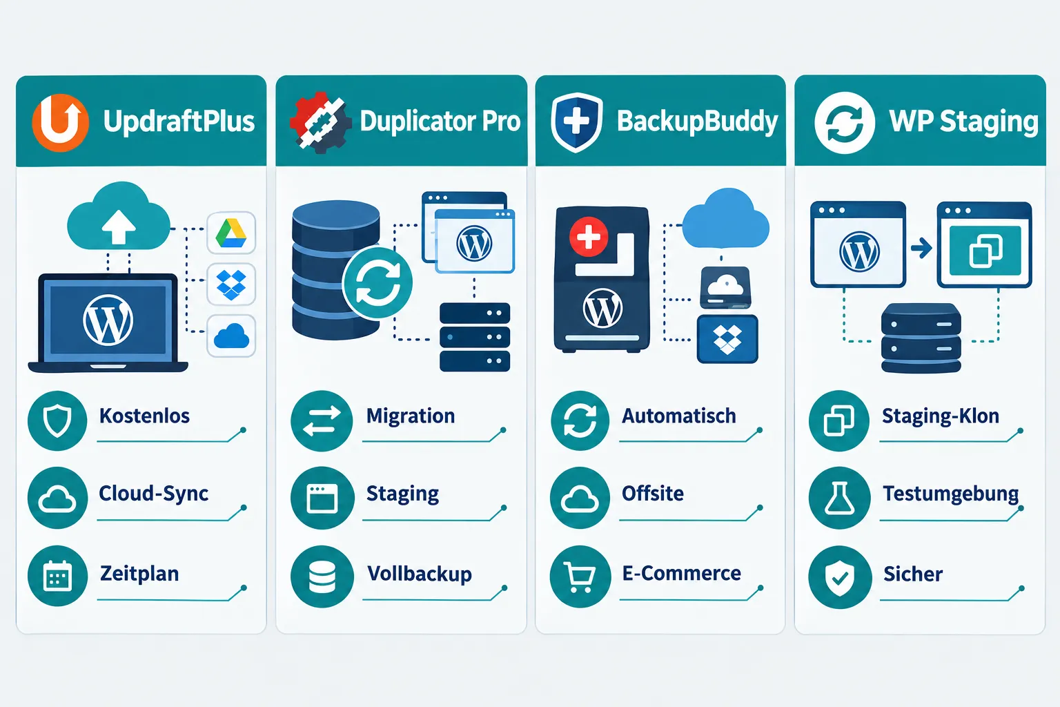Die besten WordPress Backup-Plugins fĂŒr E-Commerce-Seiten