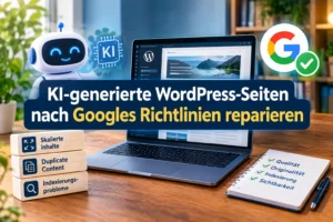KI-generierte WordPress-Seiten nach Googles Richtlinien reparieren: Skalierte Inhalte, Duplicate Content und Indexierungsprobleme