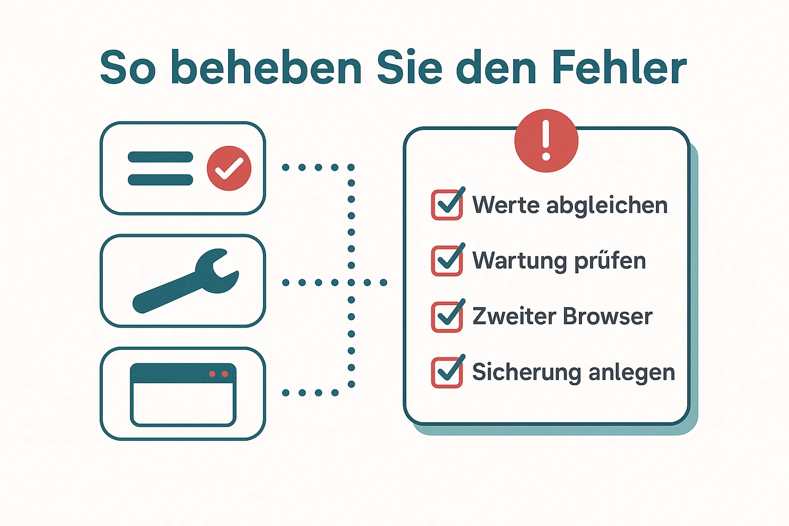 So beheben Sie den Fehler: die Prüfliste