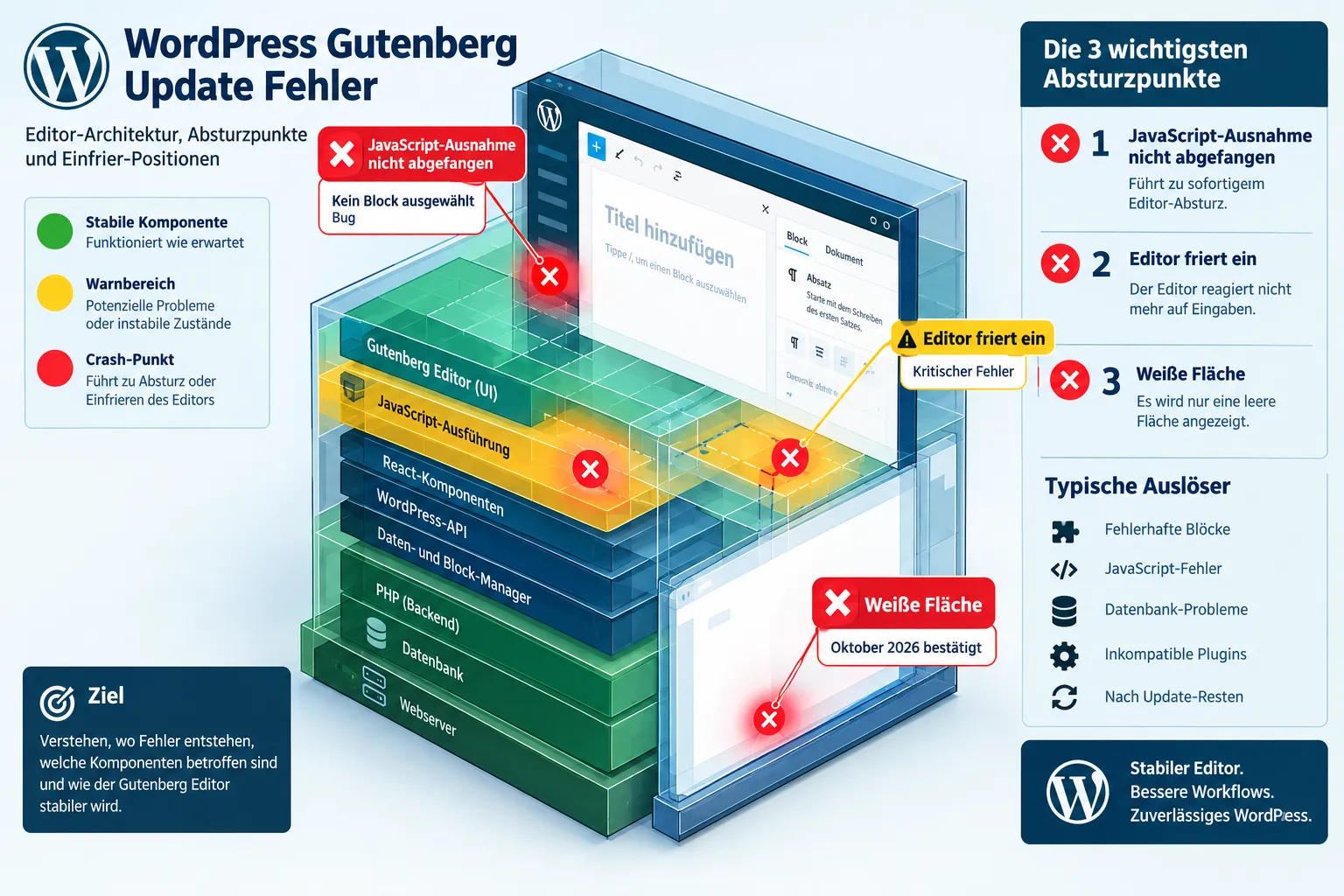 Wie behebe ich kaputte Seiten-Layouts im Block-Editor?