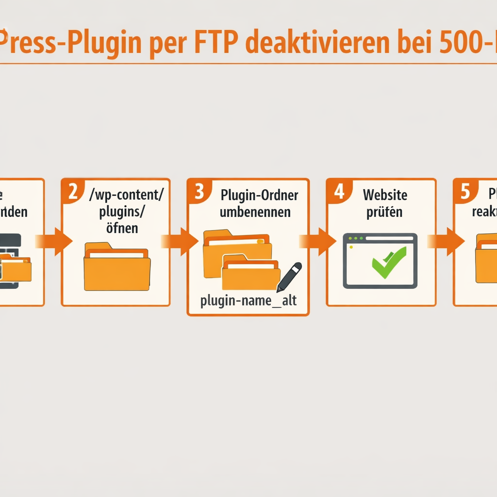 Wie deaktiviert man ein WordPress-Plugin sicher, um den 500-Fehler zu beheben?